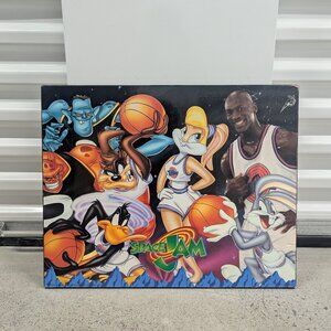 LOONEY TUNES 1996 SPACE JAM VINTAGE WOODEN POSTER